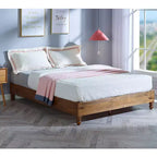 MUSEHOMEINC Cadre de lit plateforme en bois de pin massif 12 pouces avec lattes en bois, Queen
