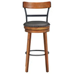 Costway 30.5'' Tabouret de Bar Pivotant Hauteur Pub Chaise de Salle à Manger Cuisine avec Pieds en Bois d'Hévéa