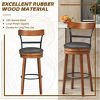 Costway 30.5'' Tabouret de Bar Pivotant Hauteur Pub Chaise de Salle à Manger Cuisine avec Pieds en Bois d'Hévéa