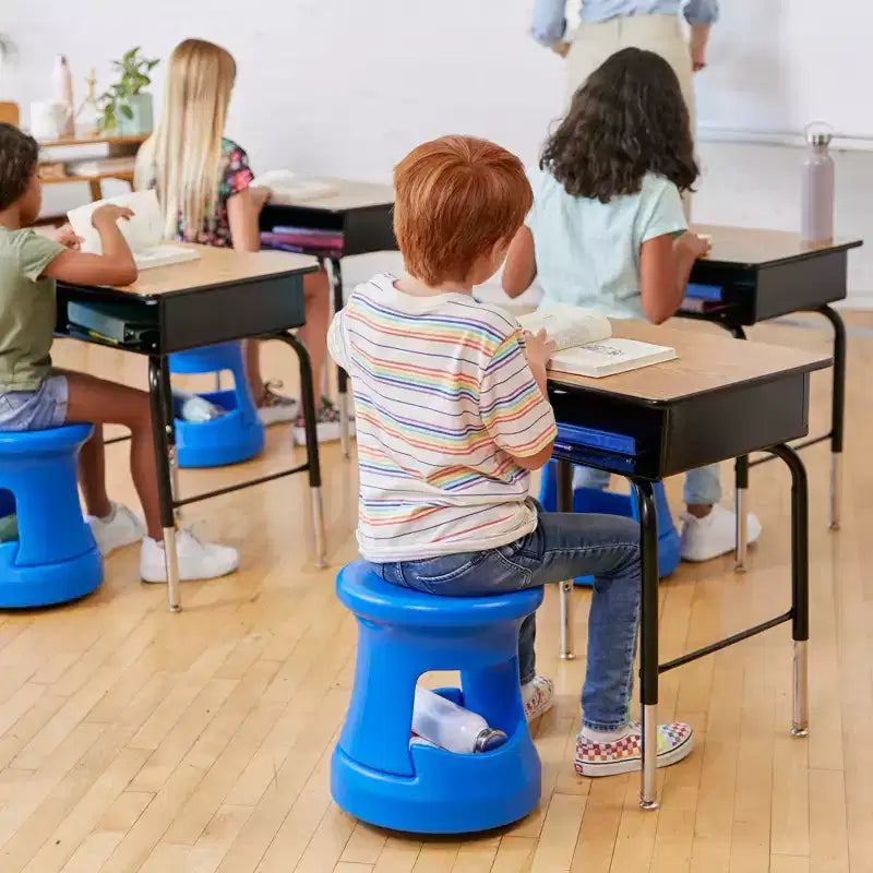 ECR4Kids Bureau à ouverture frontale avec casier de rangement métallique, réglable, mobilier de salle de classe