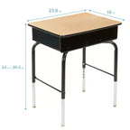 ECR4Kids Bureau à ouverture frontale avec casier de rangement métallique, réglable, mobilier de salle de classe