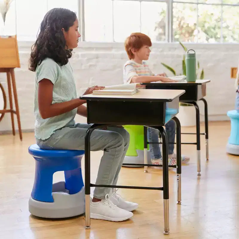 ECR4Kids Bureau à ouverture frontale avec casier de rangement métallique, réglable, mobilier de salle de classe