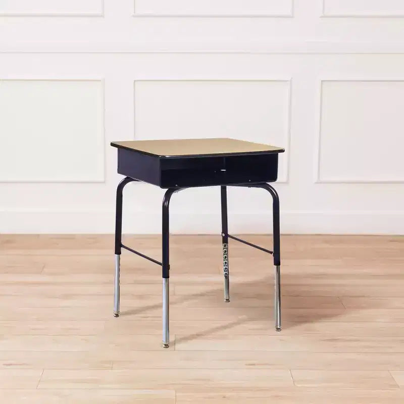ECR4Kids Bureau à ouverture frontale avec casier de rangement métallique, réglable, mobilier de salle de classe