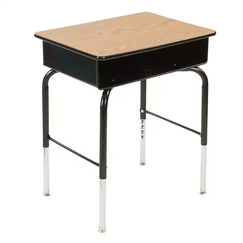 ECR4Kids Bureau à ouverture frontale avec casier de rangement métallique, réglable, mobilier de salle de classe