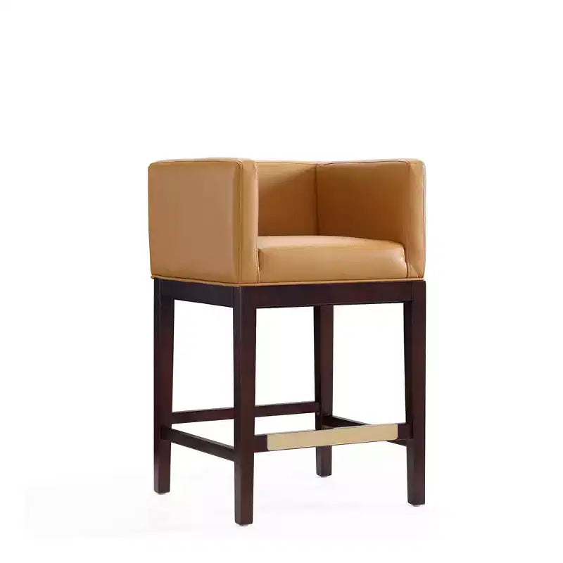 Lot de 3 tabourets de bar Kingsley en bois de hêtre rembourrés, hauteur comptoir - Manhattan Comfort