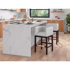 Lot de 3 tabourets de bar Kingsley en bois de hêtre rembourrés, hauteur comptoir - Manhattan Comfort