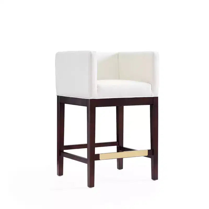 Lot de 3 tabourets de bar Kingsley en bois de hêtre rembourrés, hauteur comptoir - Manhattan Comfort