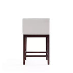 Lot de 3 tabourets de bar Kingsley en bois de hêtre rembourrés, hauteur comptoir - Manhattan Comfort