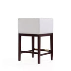 Lot de 3 tabourets de bar Kingsley en bois de hêtre rembourrés, hauteur comptoir - Manhattan Comfort