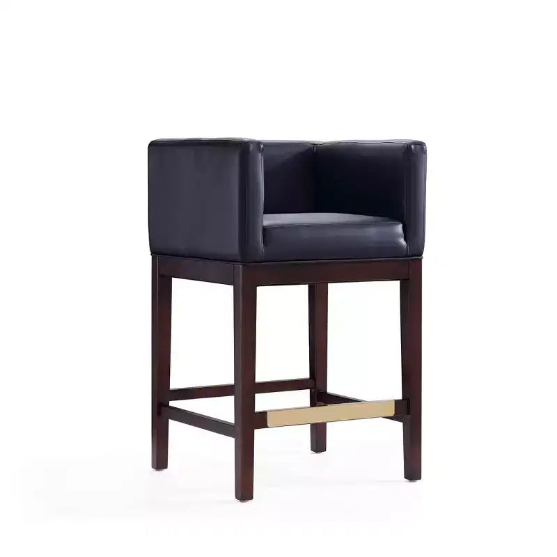 Lot de 3 tabourets de bar Kingsley en bois de hêtre rembourrés, hauteur comptoir - Manhattan Comfort