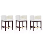 Lot de 3 tabourets de bar Kingsley en bois de hêtre rembourrés, hauteur comptoir - Manhattan Comfort