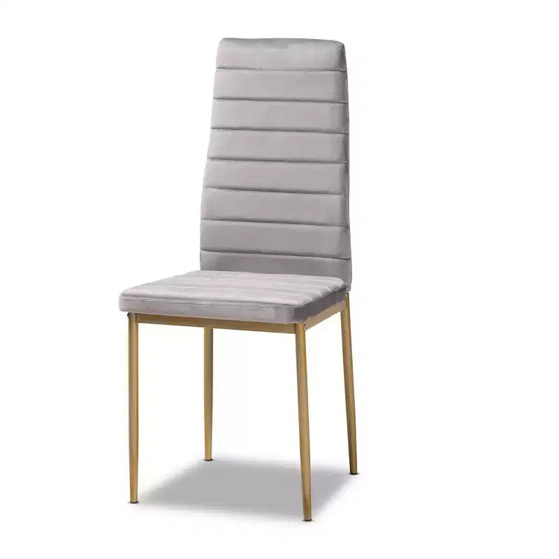 Lot de 4 chaises de salle à manger Armand en velours et métal – Baxton Studio