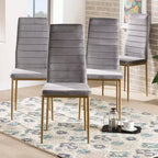 Lot de 4 chaises de salle à manger Armand en velours et métal – Baxton Studio