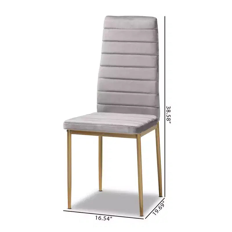 Lot de 4 chaises de salle à manger Armand en velours et métal – Baxton Studio