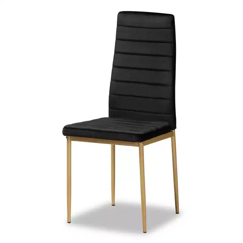 Lot de 4 chaises de salle à manger Armand en velours et métal – Baxton Studio