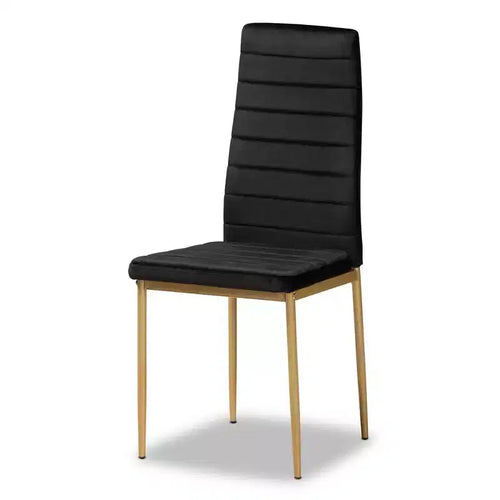 Lot de 4 chaises de salle à manger Armand en velours et métal – Baxton Studio