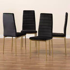 Lot de 4 chaises de salle à manger Armand en velours et métal – Baxton Studio