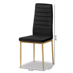 Lot de 4 chaises de salle à manger Armand en velours et métal – Baxton Studio