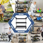 Costway Chariot de service utilitaire à 3 étagères Cadre en aluminium Capacité 222 kg avec roulettes