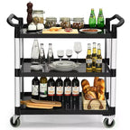 Costway Chariot de service utilitaire à 3 étagères Cadre en aluminium Capacité 222 kg avec roulettes