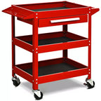 Costway Chariot à outils roulant à trois plateaux, organisateur de boîte à outils de rangement avec tiroir pour mécanicien