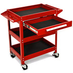 Costway Chariot à outils roulant à trois plateaux, organisateur de boîte à outils de rangement avec tiroir pour mécanicien