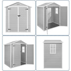 Abri de jardin en résine toutes saisons avec plancher, 1,8 m x 1,2 m/1,8 m x 2,4 m/2,4 m x 1,8 m/2,4 m x 3 m, Spire Tool Shed