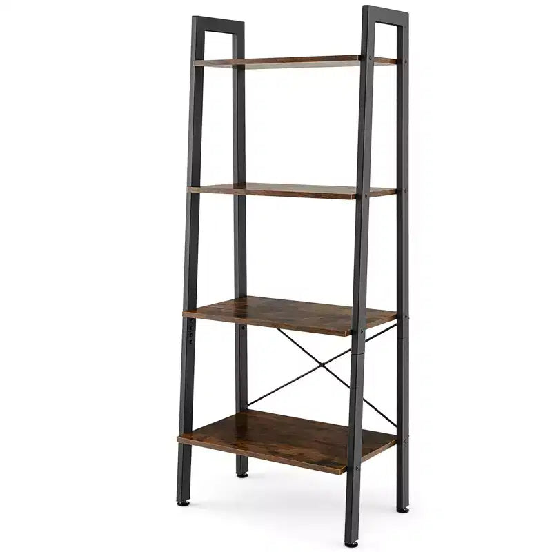 Étagère à livres Costway à 4 niveaux, étagère de rangement industrielle, présentoir pour plantes et fleurs, cadre en métal