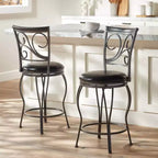 Tabourets de bar pivotants marron 55 Downing Street, hauteur 63,18 cm, lot de 2, traditionnels avec dossier et repose-pieds, pour îlot de cuisine ou comptoir