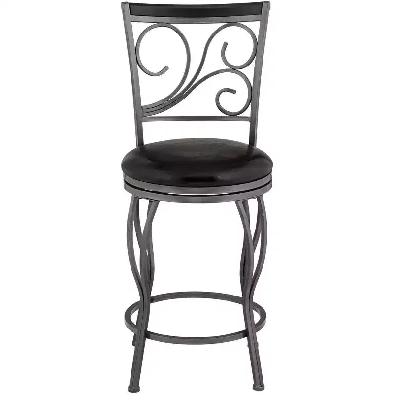 Tabourets de bar pivotants marron 55 Downing Street, hauteur 63,18 cm, lot de 2, traditionnels avec dossier et repose-pieds, pour îlot de cuisine ou comptoir