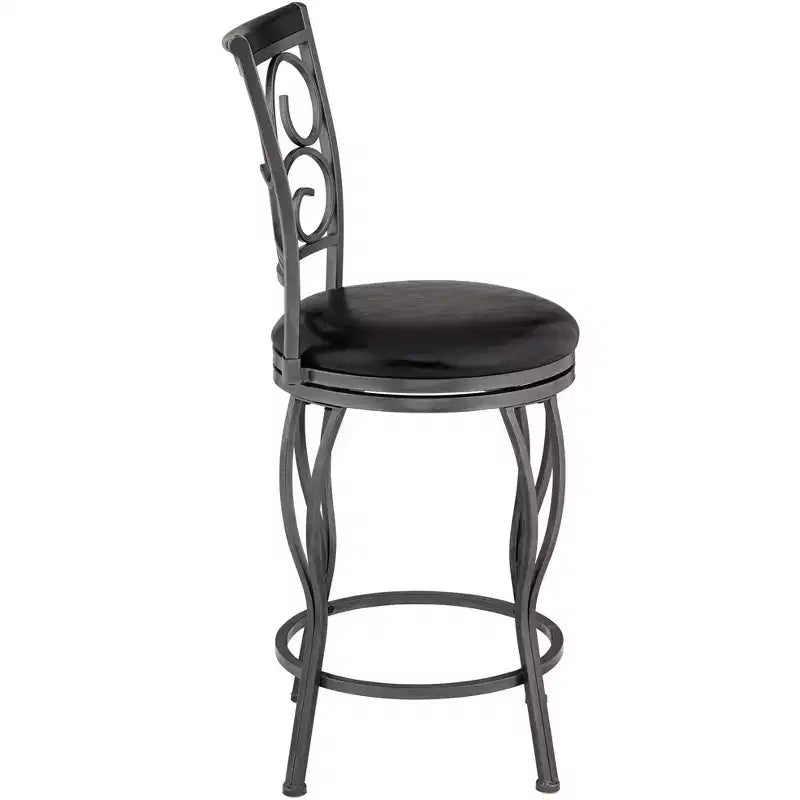 Tabourets de bar pivotants marron 55 Downing Street, hauteur 63,18 cm, lot de 2, traditionnels avec dossier et repose-pieds, pour îlot de cuisine ou comptoir