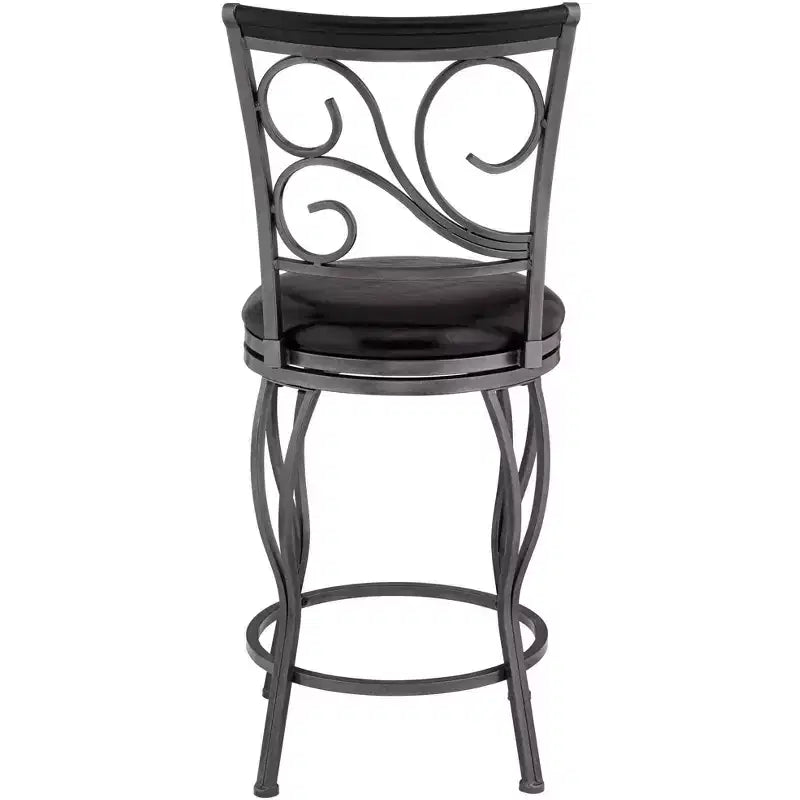 Tabourets de bar pivotants marron 55 Downing Street, hauteur 63,18 cm, lot de 2, traditionnels avec dossier et repose-pieds, pour îlot de cuisine ou comptoir