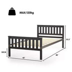 Lit plateforme double en bois Costway avec tête de lit et pied de lit Sommier