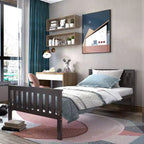 Lit plateforme double en bois Costway avec tête de lit et pied de lit Sommier