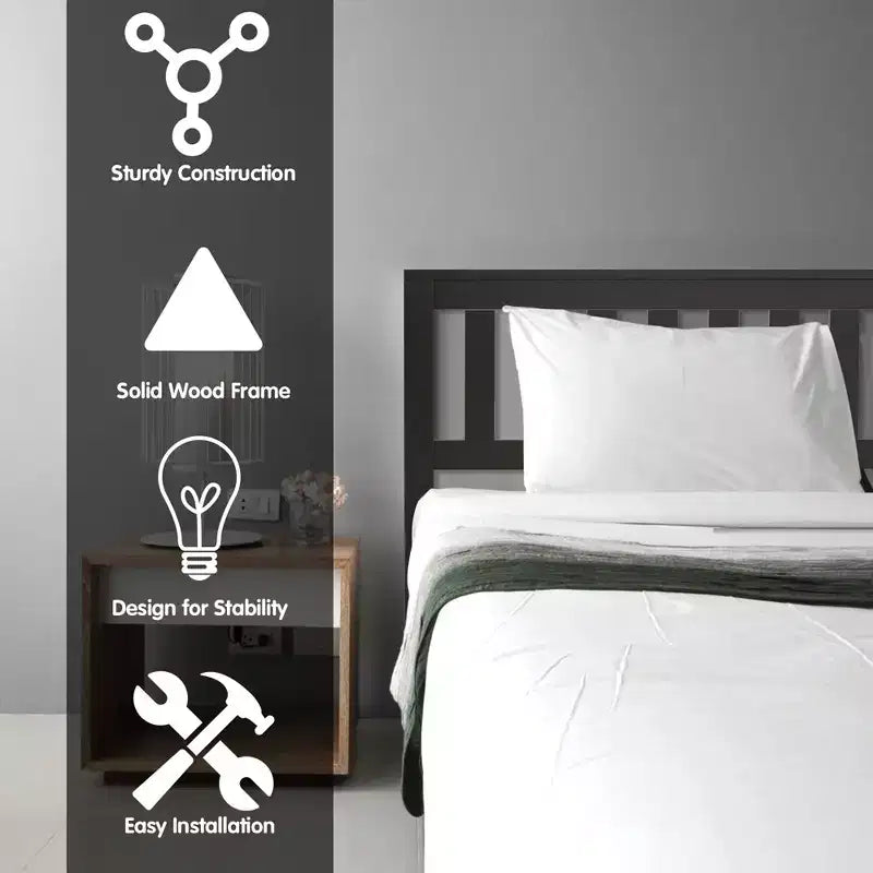 Lit plateforme double en bois Costway avec tête de lit et pied de lit Sommier