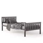 Lit plateforme double en bois Costway avec tête de lit et pied de lit Sommier