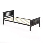 Lit plateforme double en bois Costway avec tête de lit et pied de lit Sommier