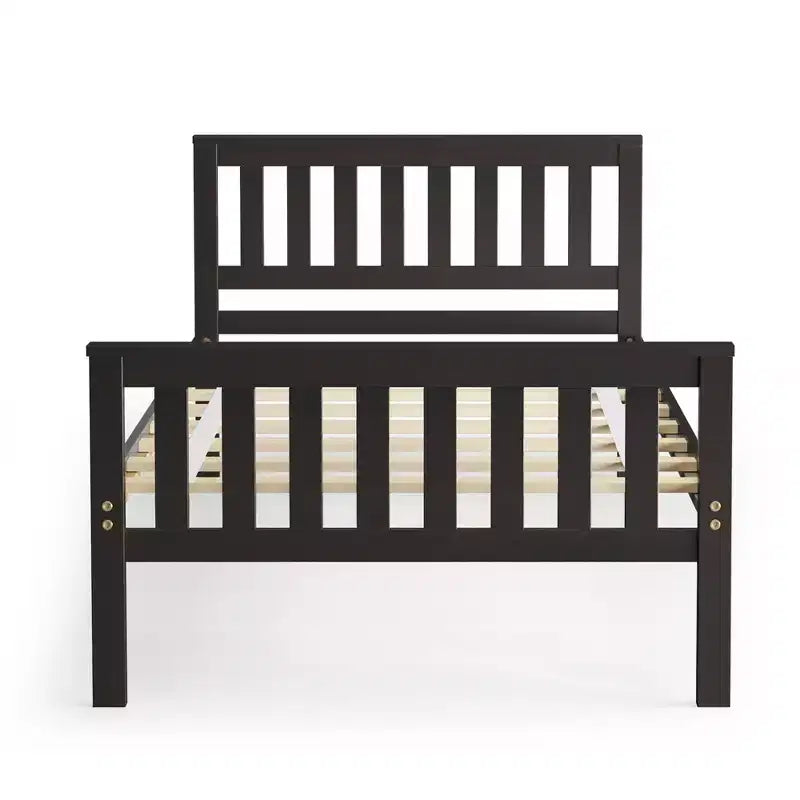 Lit plateforme double en bois Costway avec tête de lit et pied de lit Sommier
