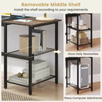 Costway Bureau d'ordinateur de 59 pouces pour la maison et le bureau, Table d'étude pour ordinateur portable, Étagère détachable, Rustique
