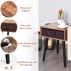 Costway Lot de 2 tables de chevet de style Mid-Century avec tiroir Blanc rustique/Marron