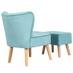 Fauteuil et ottoman de loisirs Costway, ensemble de canapés capitonnés en velours épais avec pieds en bois Rose\Bleu\Vert