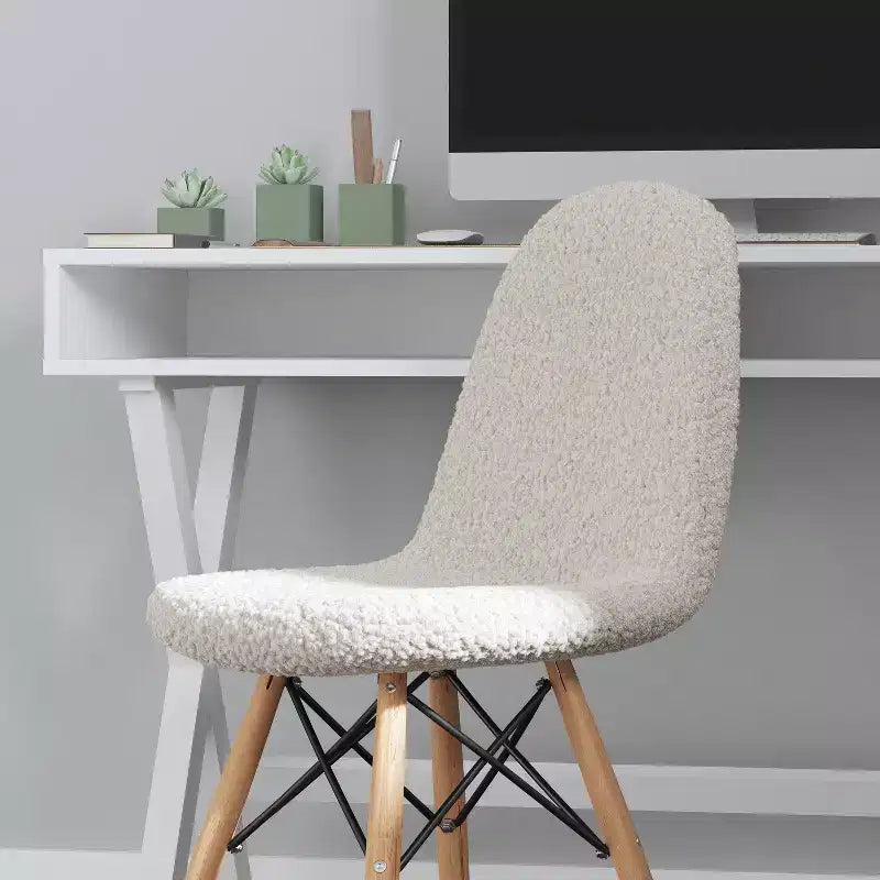 Merrick Lane Lyon, fauteuil d'appoint moderne en fausse fourrure de mouton pour chambre, entrée et salon