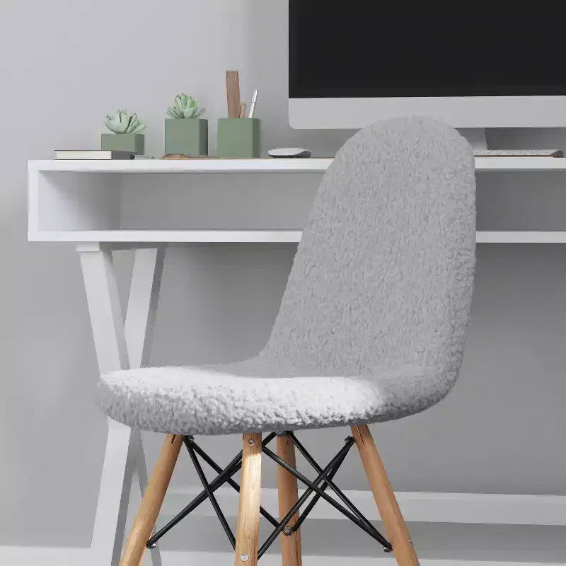 Merrick Lane Lyon, fauteuil d'appoint moderne en fausse fourrure de mouton pour chambre, entrée et salon