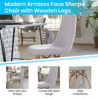 Merrick Lane Lyon, fauteuil d'appoint moderne en fausse fourrure de mouton pour chambre, entrée et salon