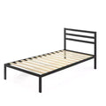 14 Modernista Classic Metal Platform Bed with Headboard Black - Mellow
