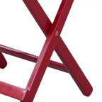 Merry Products Table d'appoint Adirondack pliante compacte en bois dur d'acacia véritable, Meubles de patio extérieurs, Rouge