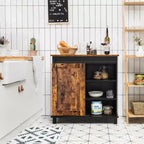 Armoire de rangement de cuisine Costway Buffet avec porte coulissante et casier à vin