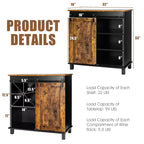 Armoire de rangement de cuisine Costway Buffet avec porte coulissante et casier à vin