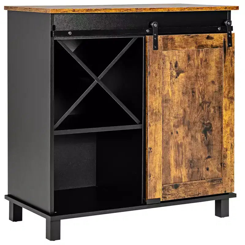 Armoire de rangement de cuisine Costway Buffet avec porte coulissante et casier à vin