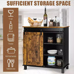 Armoire de rangement de cuisine Costway Buffet avec porte coulissante et casier à vin